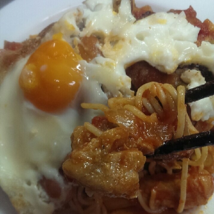 豚ロース厚切りトマト煮のパスタ